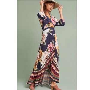 Farm Rio Layla Wrap Dress in Navy